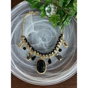 Park Lane gold black statement necklace